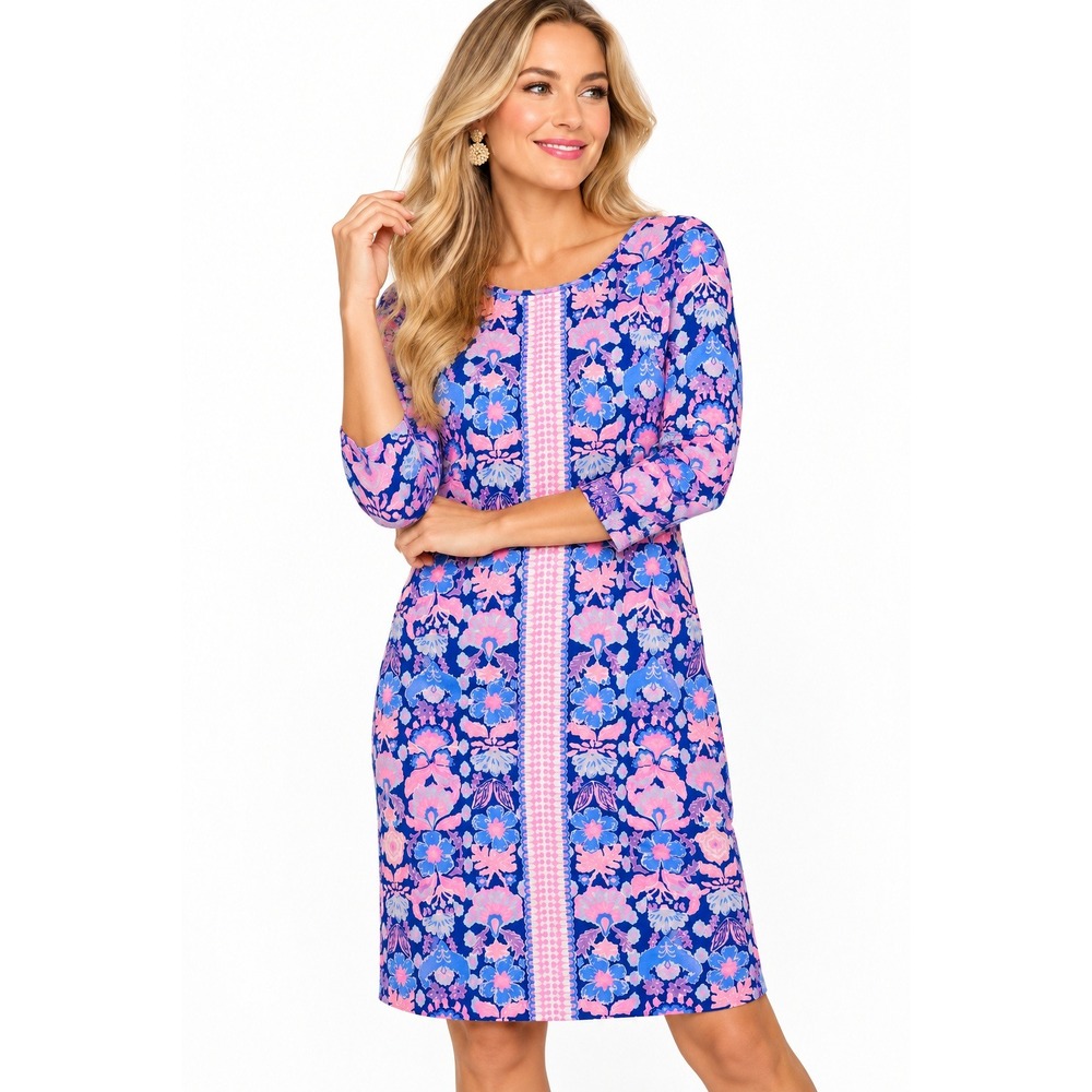 Lilly Pulitzer Marlowe Dress Iris Blue Werk It Engineered Pima Cotton M